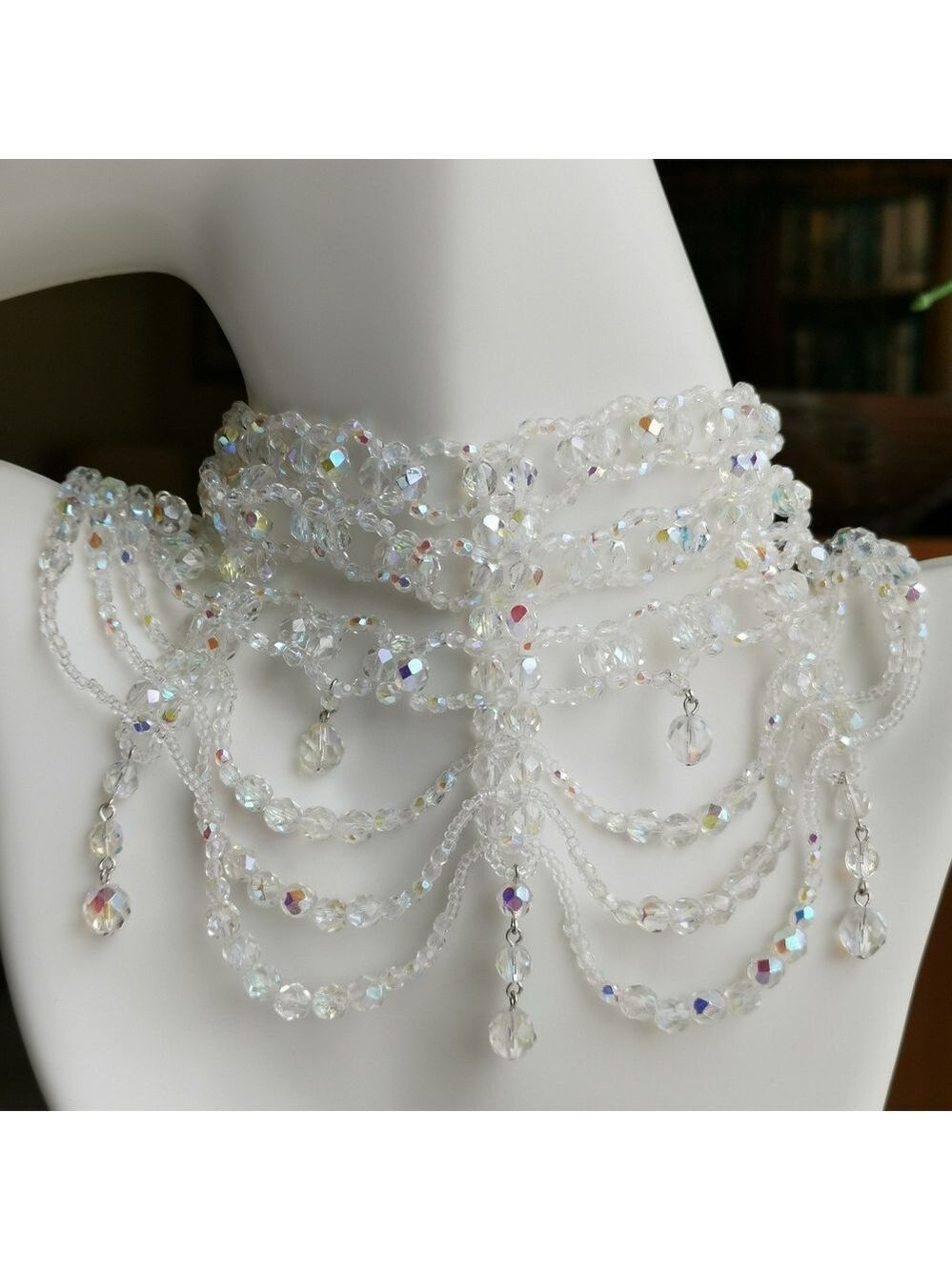 Czech Crystal Choker Necklace Lace